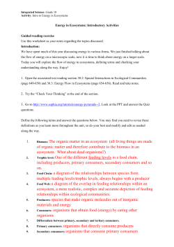 Energy Flow and Food Chains- ANSWERS File