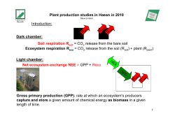 Plant Production Studies in Haean in 2010
