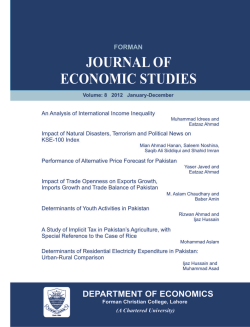 Forman Journal of Economic Studies VOL 8
