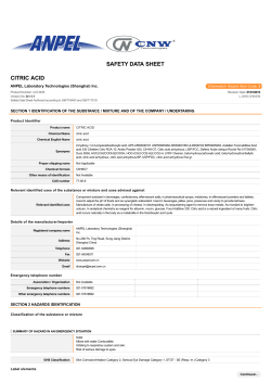 SAFETY DATA SHEET CITRIC ACID