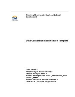 Data Conversion Specification Template
