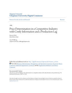 Price Determination in a Competitive Industry with Costly Information