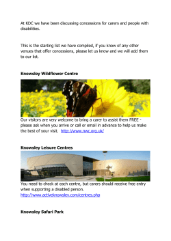 At KDC we have been discussing concessions for carers and people