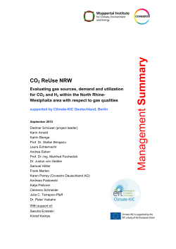CO2 ReUse NRW: management summary