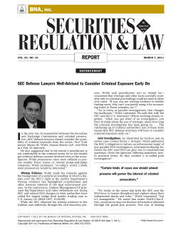 SEC Defense Lawyers Well-Advised to Consider Criminal Exposure