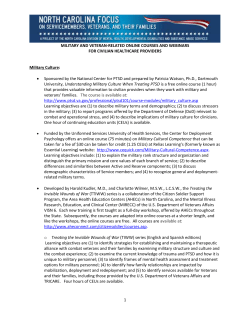 PTSD and the Life Course - University of Maryland School of Social