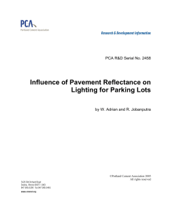 Influence of Pavement Reflectance on Lighting for Parking Lots