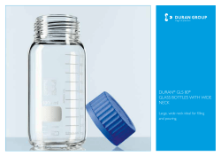 DURAN&reg; GLS 80&reg; Glass bottles with wide neck