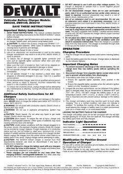 OPERATION Charging Procedure Important Charging Notes