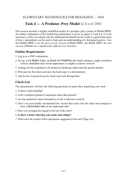 Task 4 &mdash; A Predator&ndash;Prey Model in Excel 2003