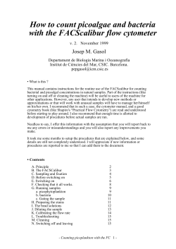 How to count picoalgae and bacteria with the FACScalibur flow