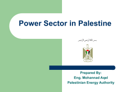 Energy Sector in Palestine
