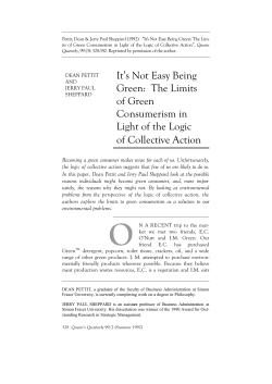 It`s Not Easy Being Green: The Limits of Green
