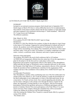 ACTIVITIES PLANT FOR THE PLANET