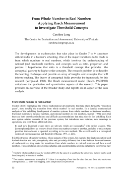 From Whole Number to Real Number: Applying Rasch