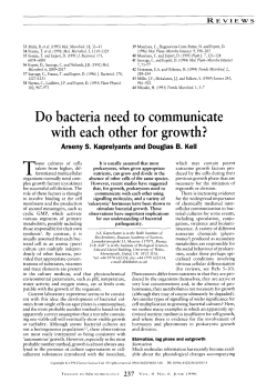 Do bacteria need to communicate with each other for growth?