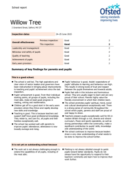 OFSTED Report - Willow Tree Primary School