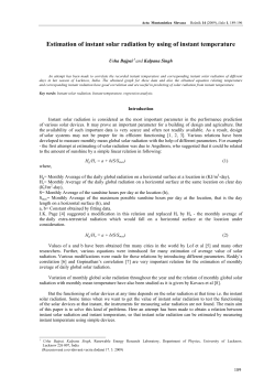 Estimation of instant solar radiation by using of instant temperature