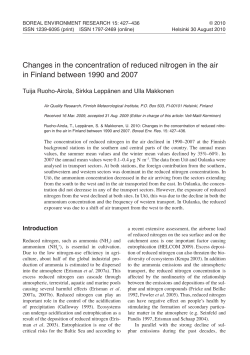 changes in the concentration of reduced nitrogen in the air in