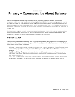 Privacy + Openness: It`s About Balance