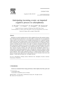 (2001) Anticipating incoming events. An impaired cognitive process