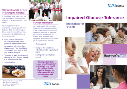 Impaired Glucose Tolerance - NIHR CLAHRC Greater Manchester