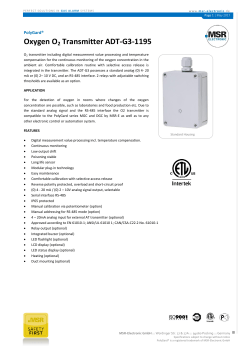 Oxygen O2 Transmitter ADT-G3-1195