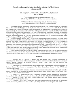Oceanic carbon uptake in the simulation with the IAP RAS global