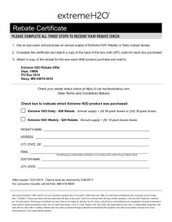 2016 extreme H2O rebate - Extreme H2O Contact Lenses