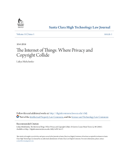 The Internet of Things - Santa Clara Law Digital Commons
