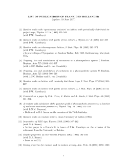 LIST OF PUBLICATIONS OF FRANK DEN HOLLANDER (update: 19