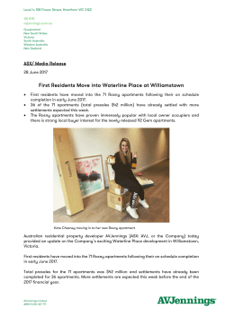 First Residents Move into Waterline Place at Williamstown