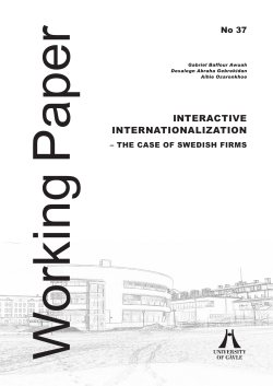 Internationalisation processes of firms