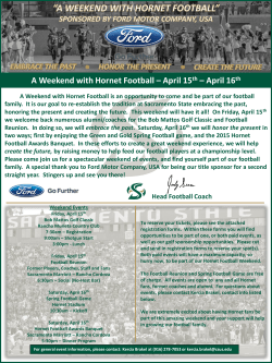A Weekend with Hornet Football &ndash; April 15 th