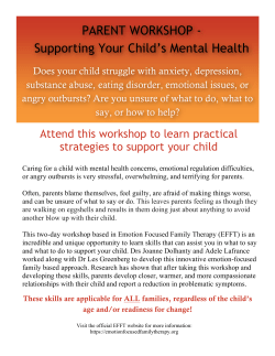PARENT WORKSHOP - Supporting Your Child`s Mental Health