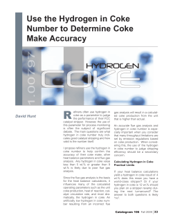 Use Hydrogen in Coke Number to Determine Coke Make Accuracy