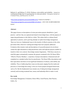 Evidence-based policing: XX - UAL Research Online