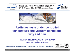 Radiation tests under controlled temperature and vacuum