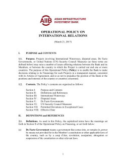operational policy on international relations