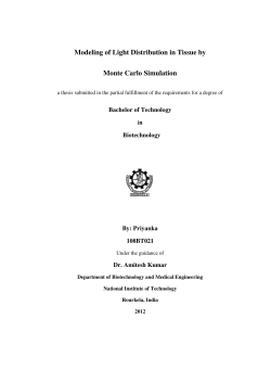 Modeling of Light Distribution in Tissue by Monte
