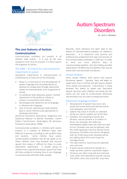 The core features of autism &ndash; communication (docx
