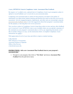 OPTIONAL assessment plan feedback item