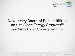 Eligible Sector Programs - New Jersey`s Clean Energy Program