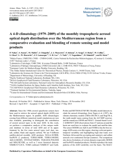 A 4-D climatology (1979&ndash;2009) of the monthly tropospheric aerosol
