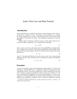 Joule`s First Law and Heat Transfer