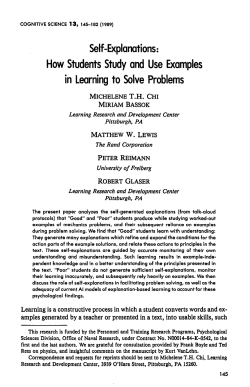 Self -Explanations: How Students Study and Use