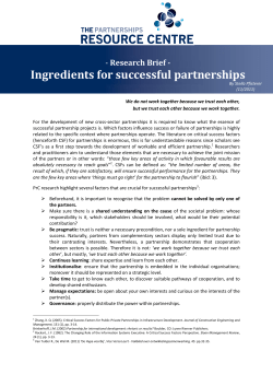 Ingredients for successful partnerships