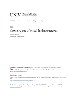 Cognitive load of critical thinking strategies