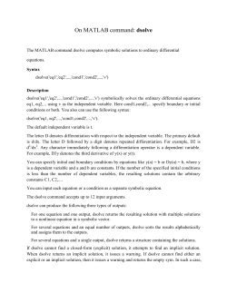 On MATLAB command: dsolve