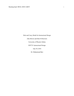 Dick and Carey Instructional Design Model